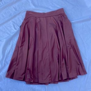 ✨ FAUX LEATHER RED SKATER SKIRT W/ POCKETS ✨